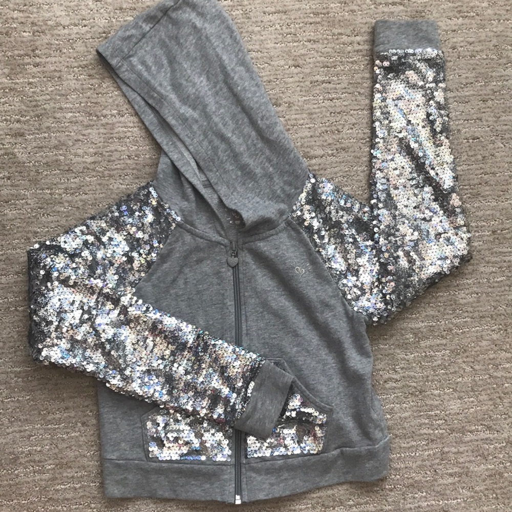 Justice crop sequins hoodie